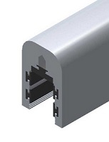 Slimline top rail for frameless glass + Accessories