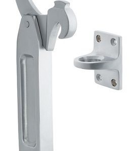 Heavy Duty Latch Back Floor Mount Stop with Foot Release