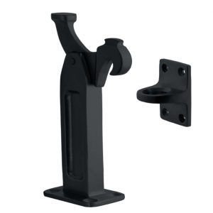 Heavy Duty Latch Back Floor Mount Stop with Foot Release