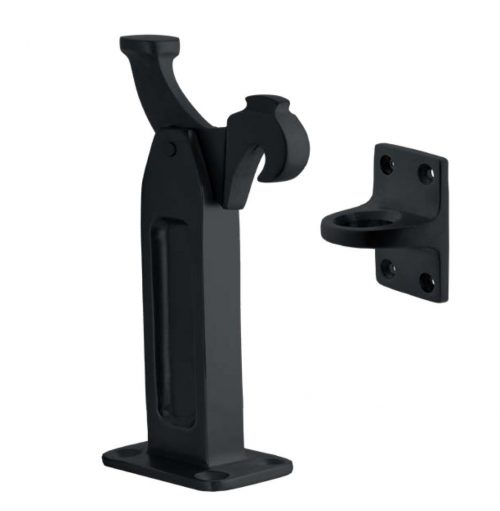 Heavy Duty Latch Back Floor Mount Stop with Foot Release