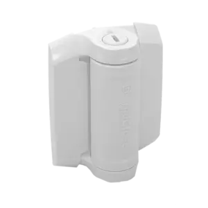 D&D Technologies – White TruClose HD Hinge for Metal Gates