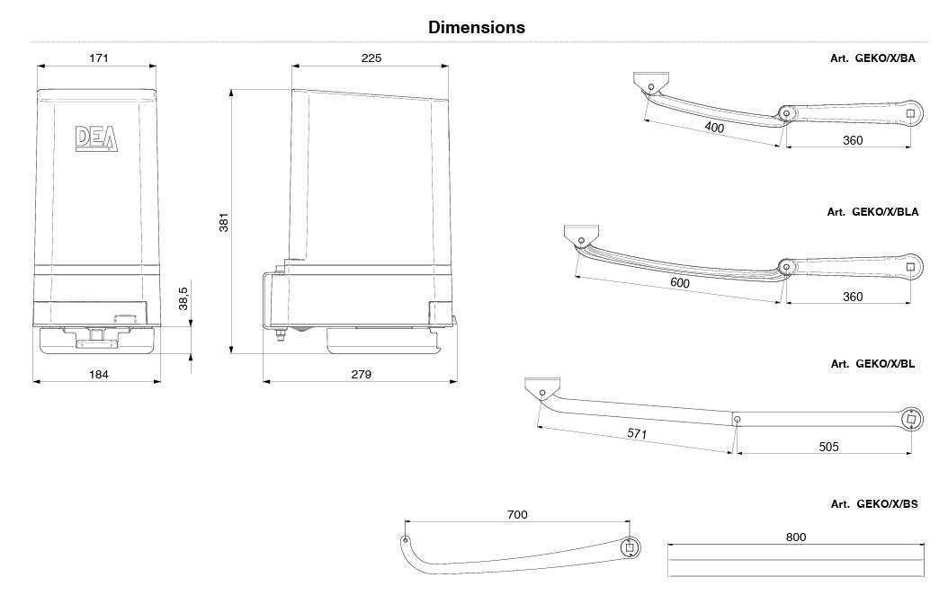 DEA-GEKO Dimenssions